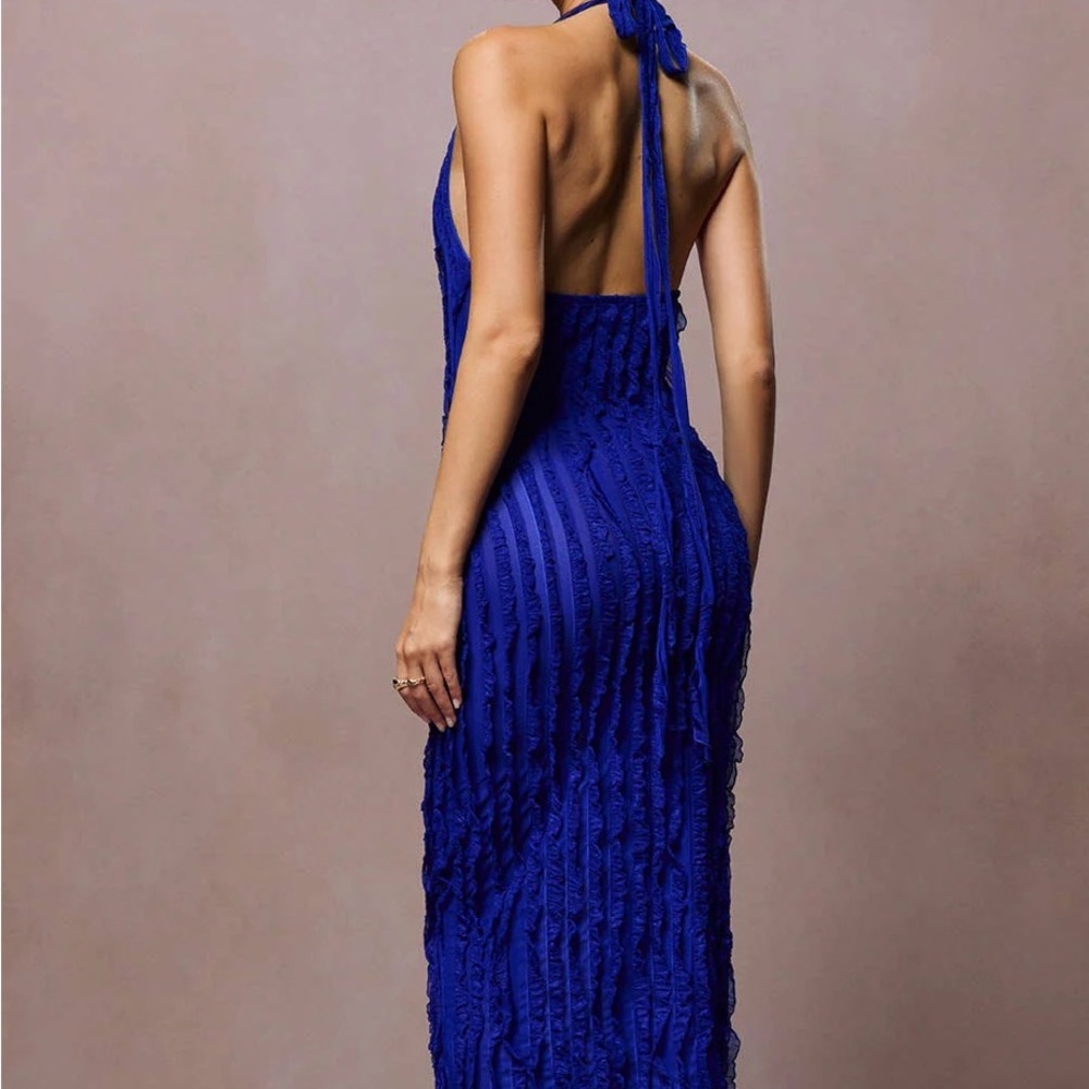Chic Backless Blue Dress